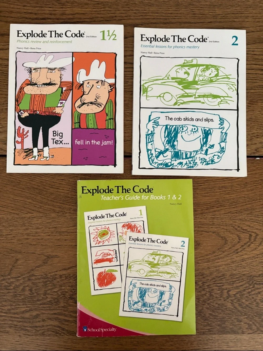 Explode The Code Phonics Workbooks Book 1 1/2 & 2 + Teacher’s Guide Homeschool